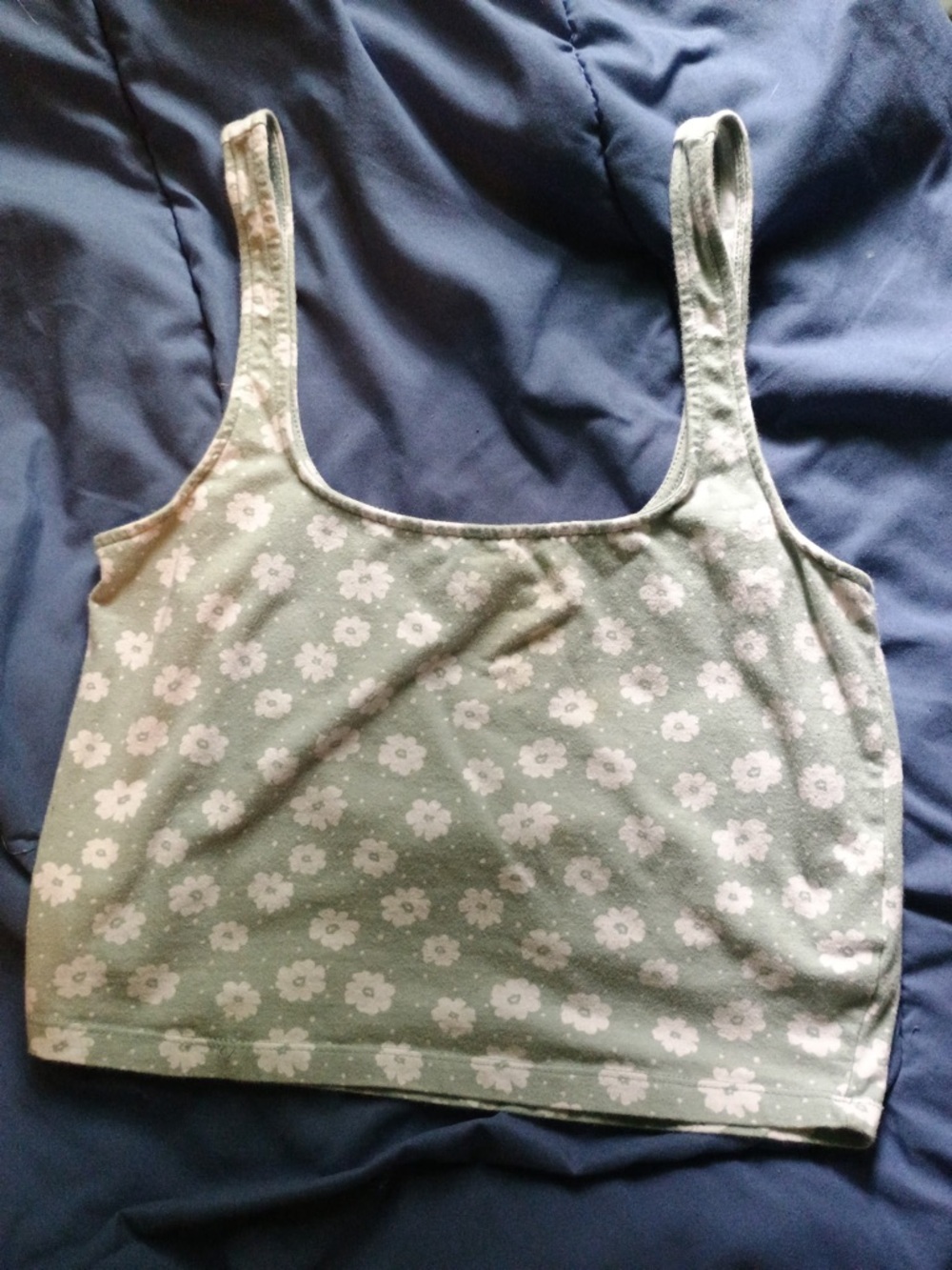 Forever 21 Light Sage Tank Top with White Tag Detail
